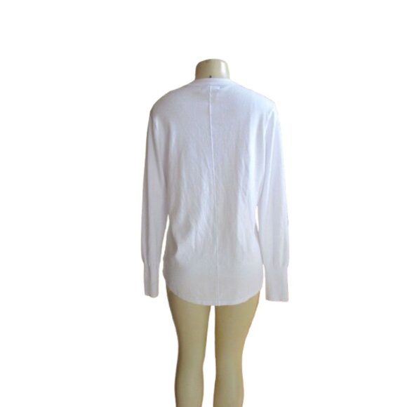New, Renuar White Button Down Cardigan W/ One Pocket Size M - Picture 3 of 4